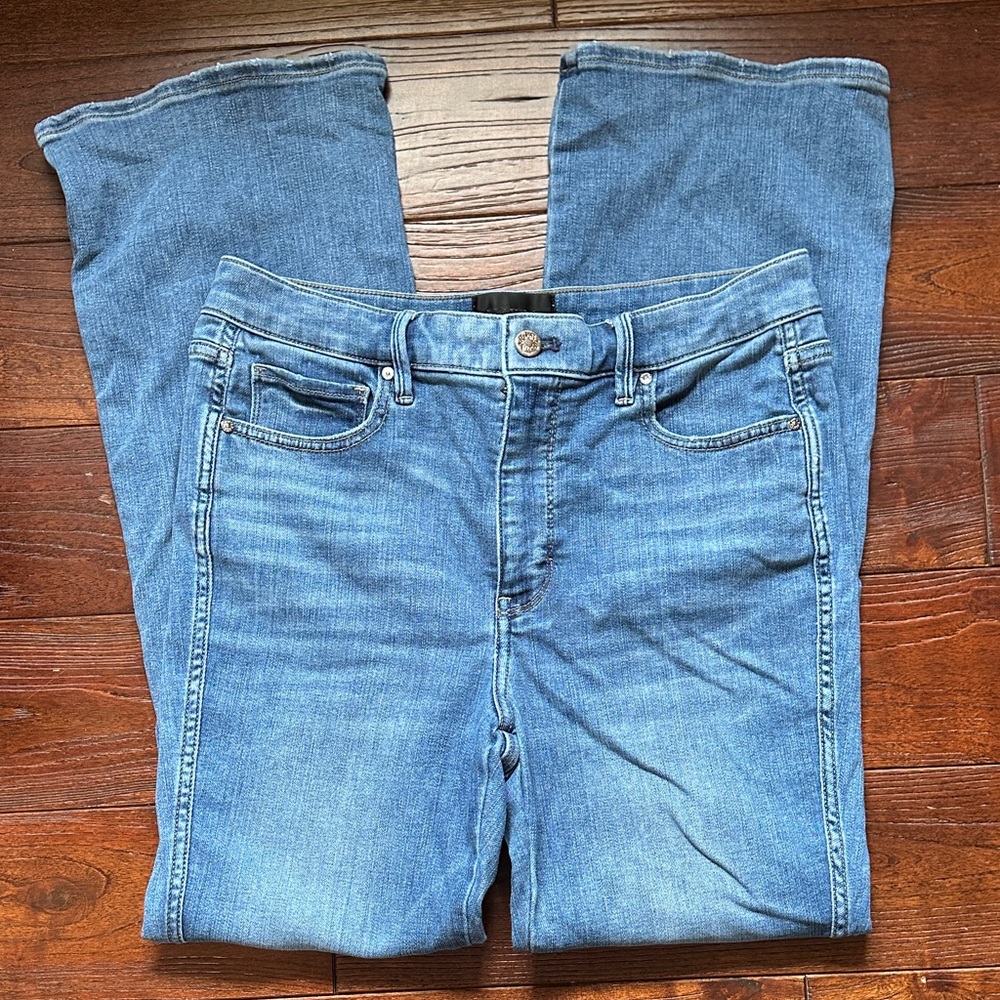 White House Black Market High Rise Skinny Flare Blue Jeans